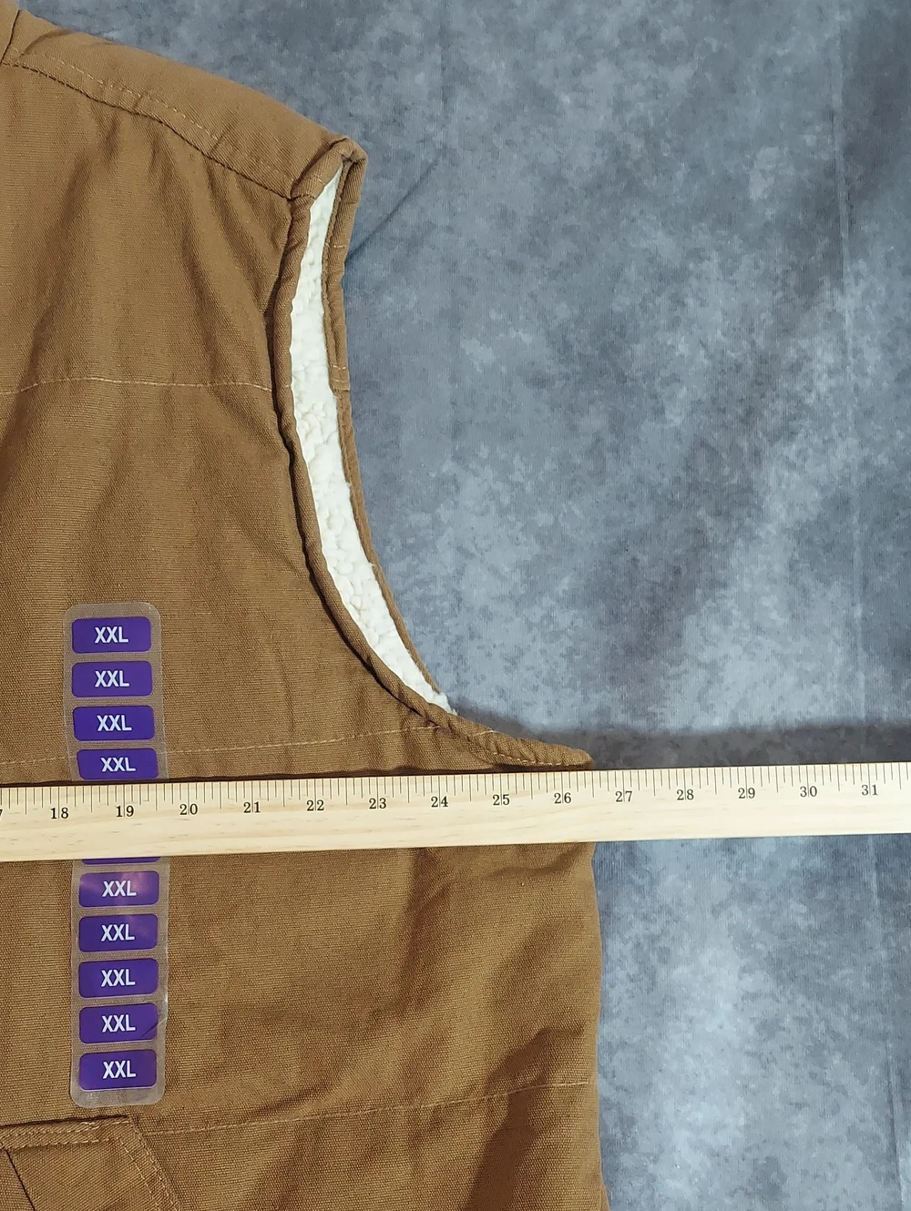 NWT Lee Men's 2X Tan Faux-Sherpa-Lined Workwear Vest Durable Canvas